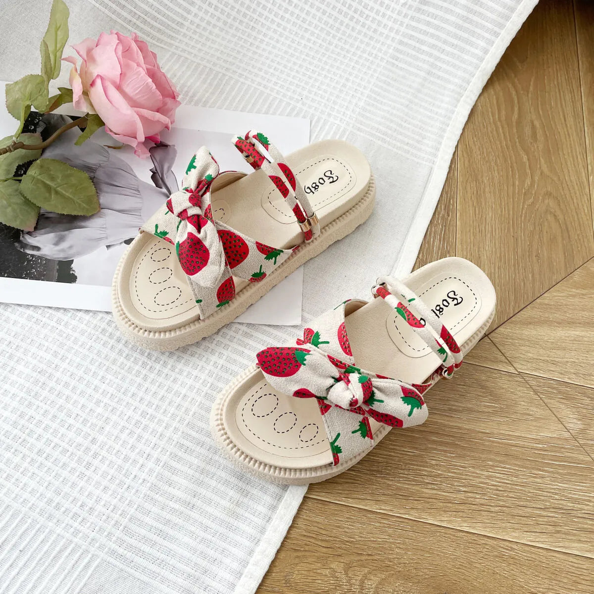 Bow Open Toe Platform Sandals