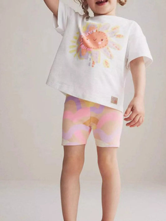 Children's Cartoon Sun Short Sleeve T-Shirt