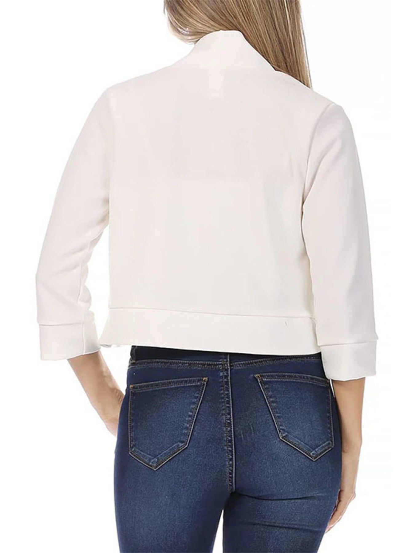 Full Size Cropped Open Front Blazer Plus Size