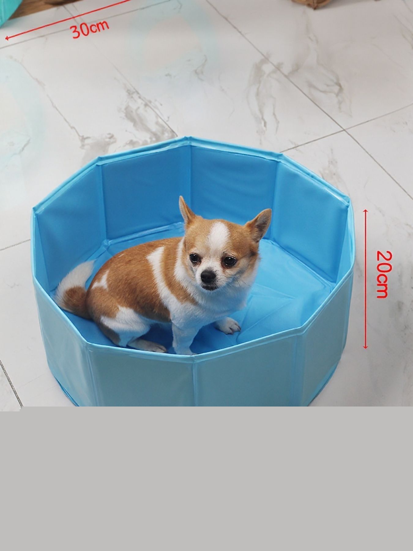 Foldable Pet Bath Pool with Side Drain
