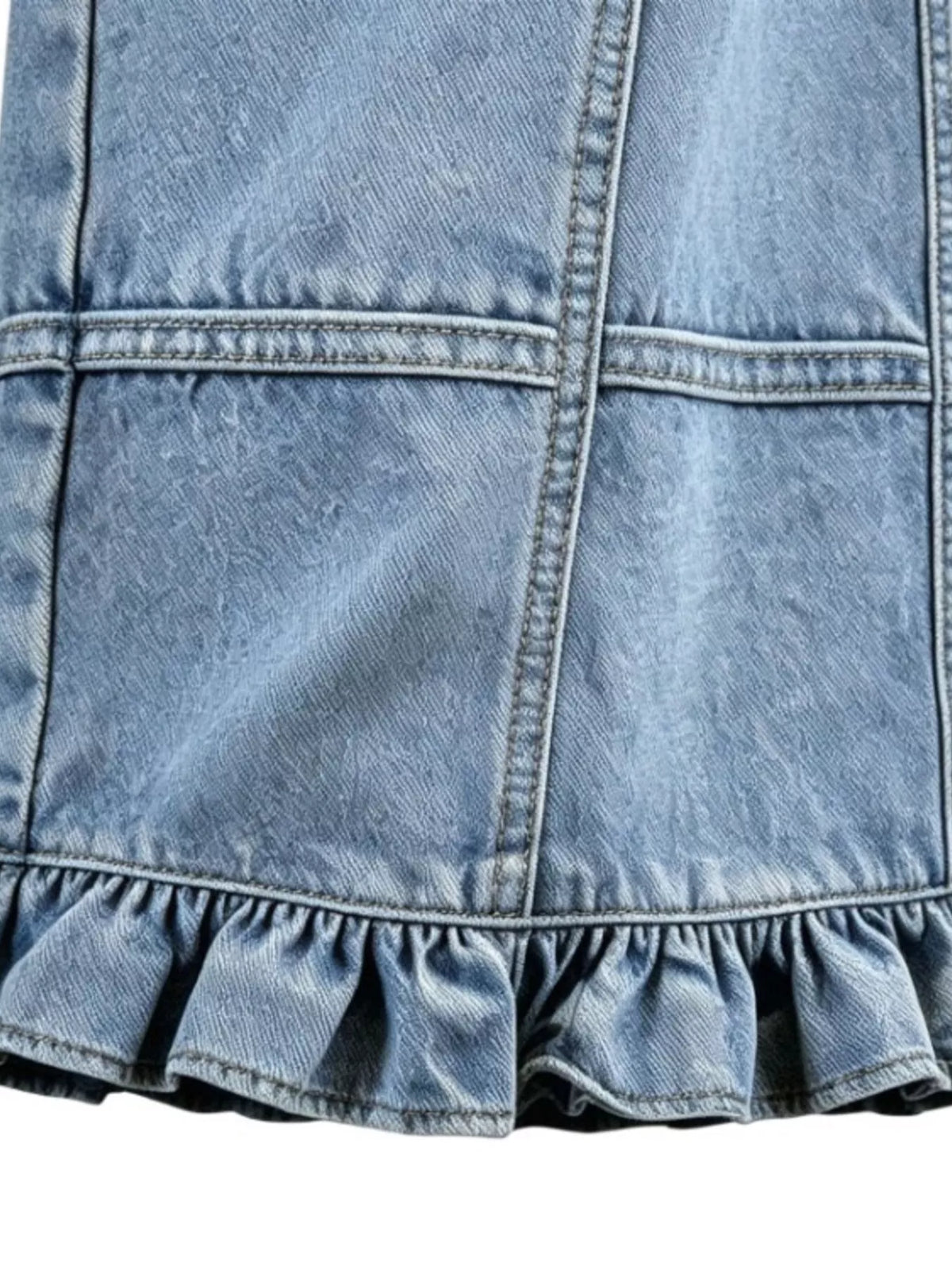 Full Size High-Waisted Wide-Leg Ruffle Hem Jeans Plus Size