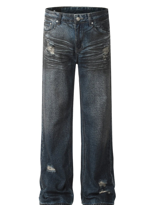 Men's Distressed Loose Fit Vintage Jeans