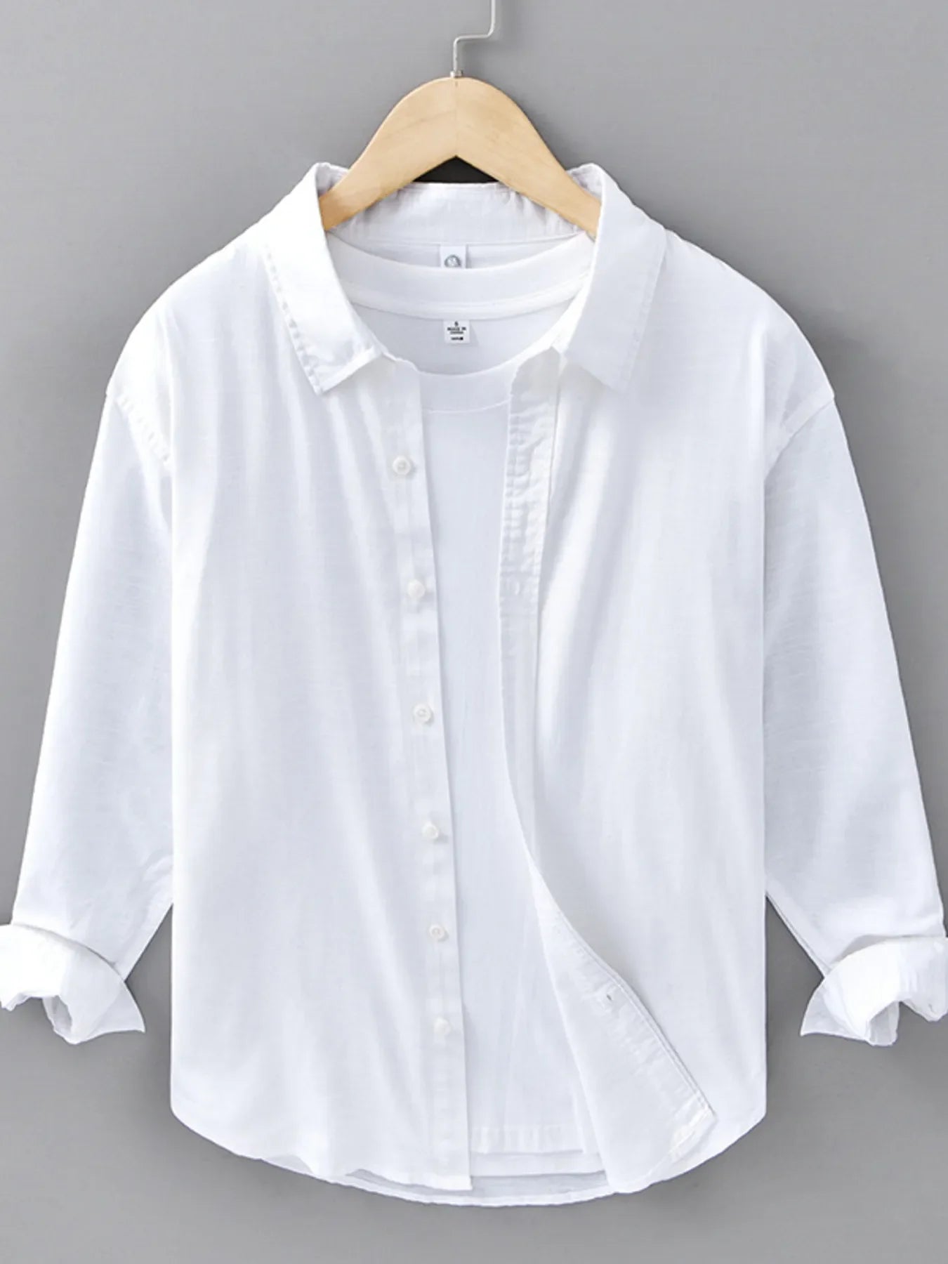 Men's Plus Size Button Up Long Sleeve Shirt
