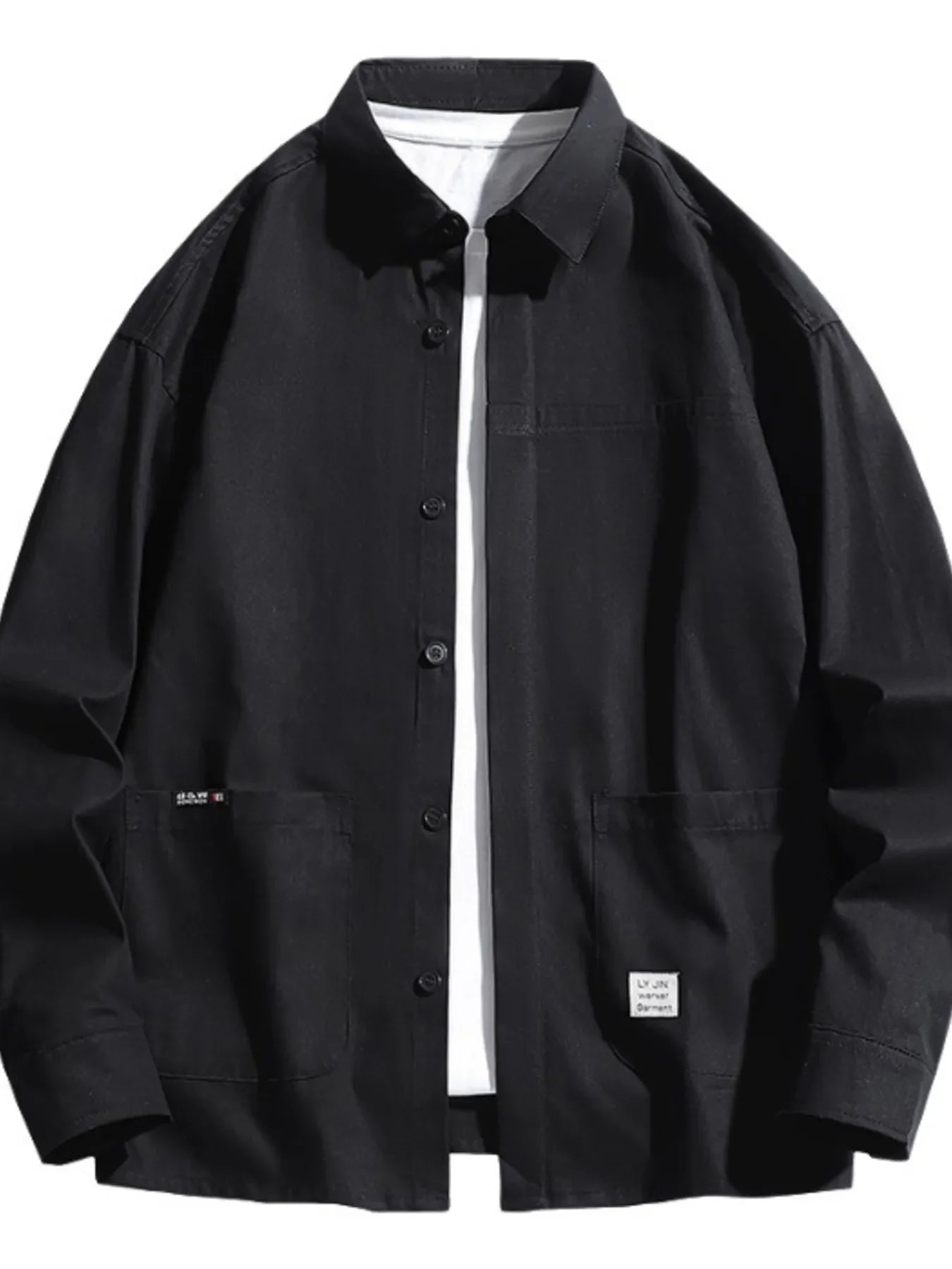 Men's Plus Size Button Up Long Sleeve Shirt