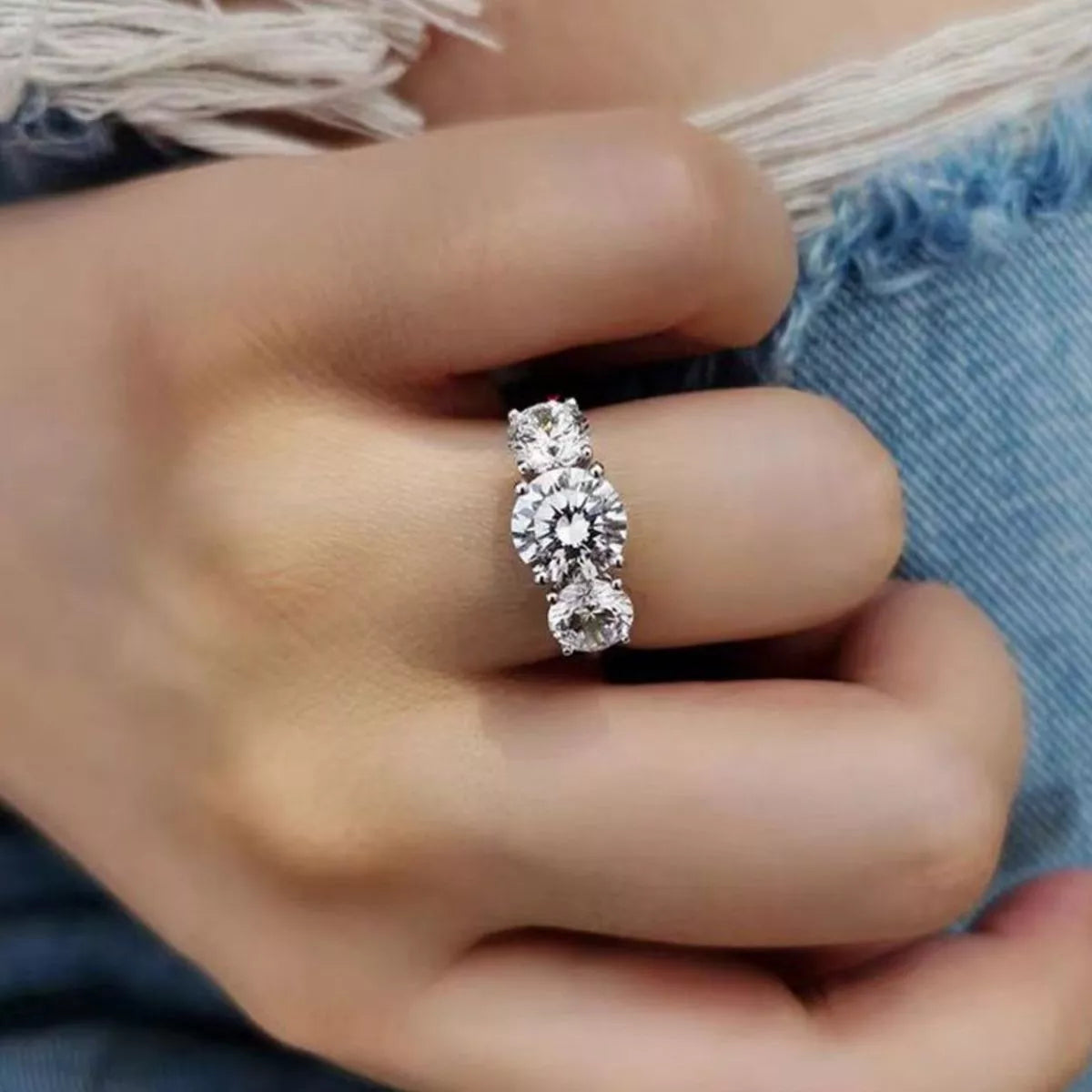 4 Carat Moissanite 925 Sterling Silver Ring