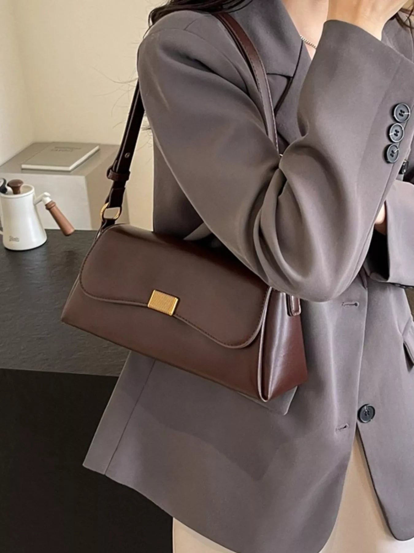 Flap Leather Shoulder Bag