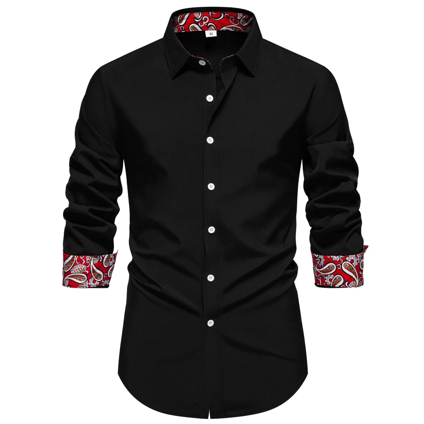 Men's Casual Button-Down Shirt with Cuff Detail