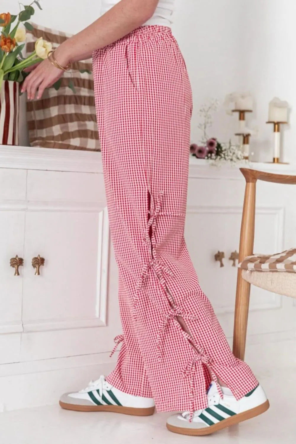 Side Tied Pants with Pockets