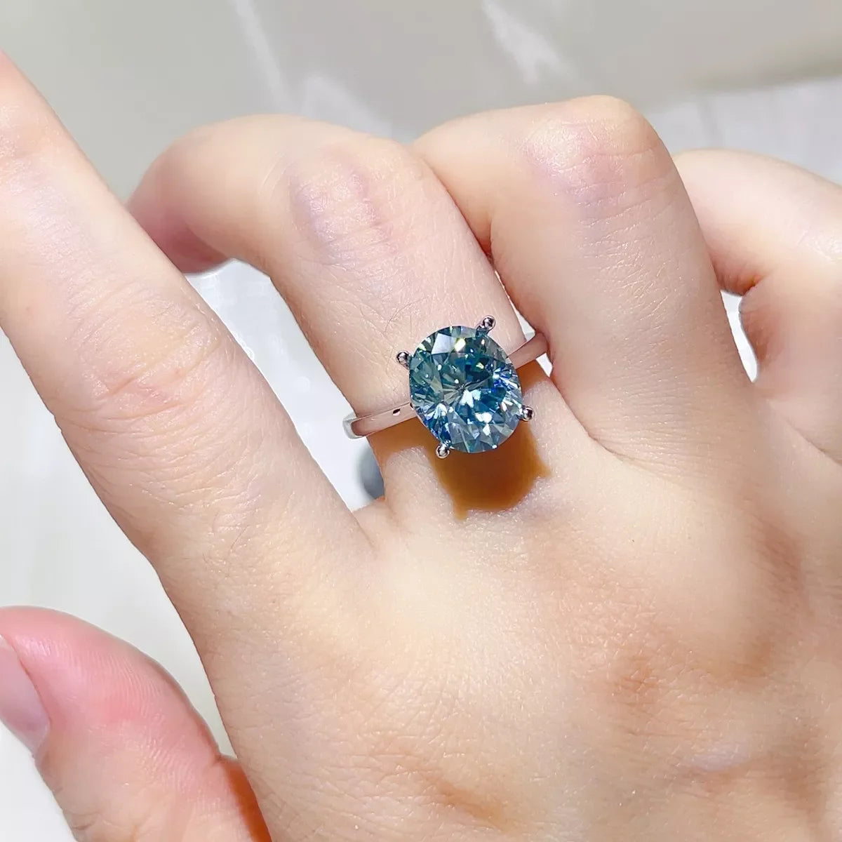 5 Carat 925 Sterling Silver Moissanite Ring