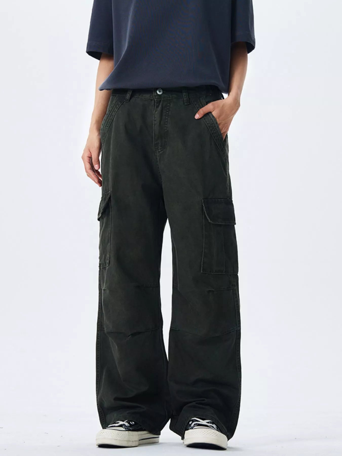 Men's Full Size Wide Leg Cargo Pants Plus Size