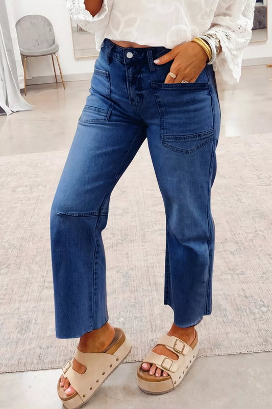 High Waist Straight Leg Jeans