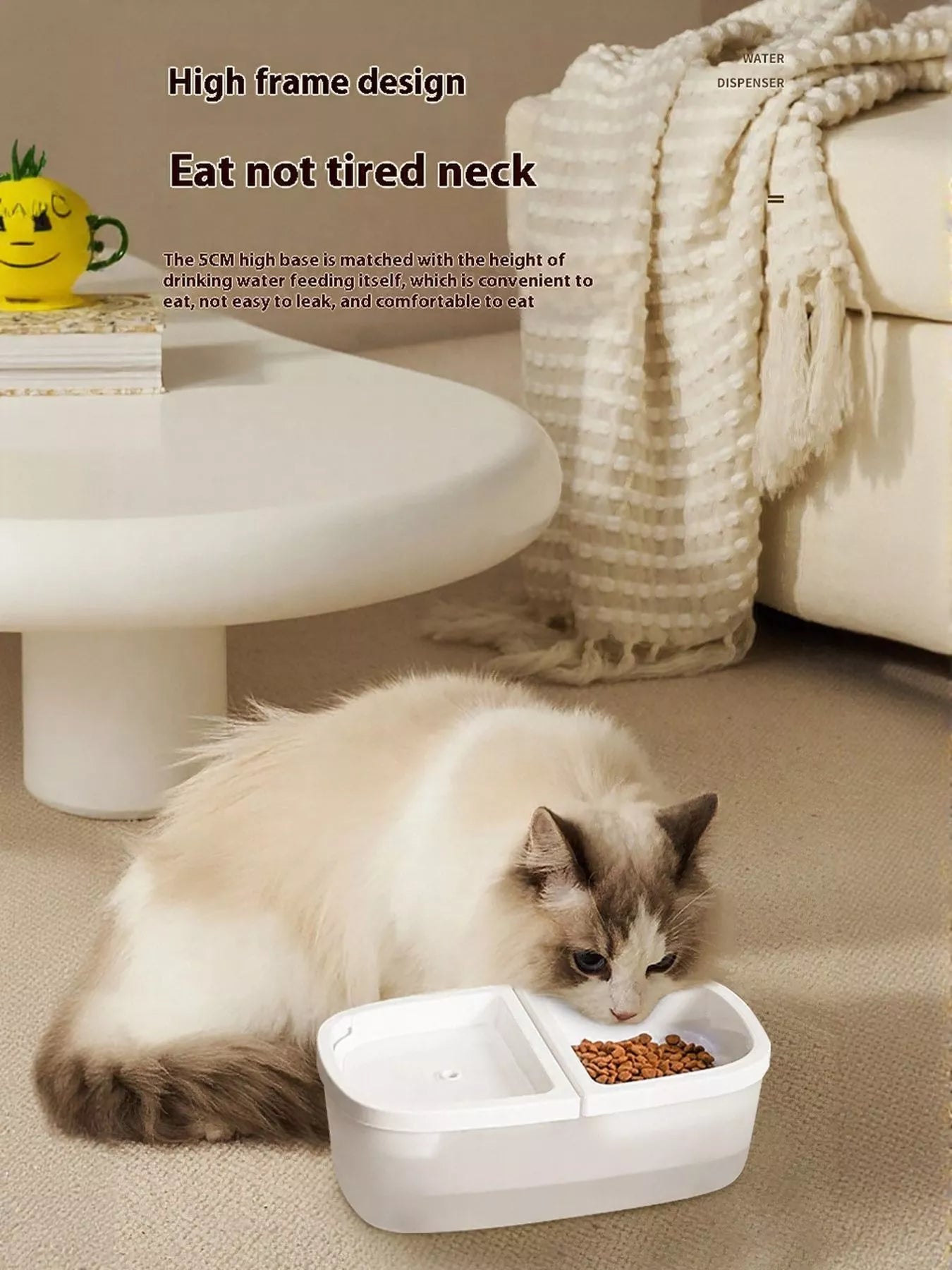 2-in-1 Automatic Water Dispenser & Food Bowl Pet Bowl