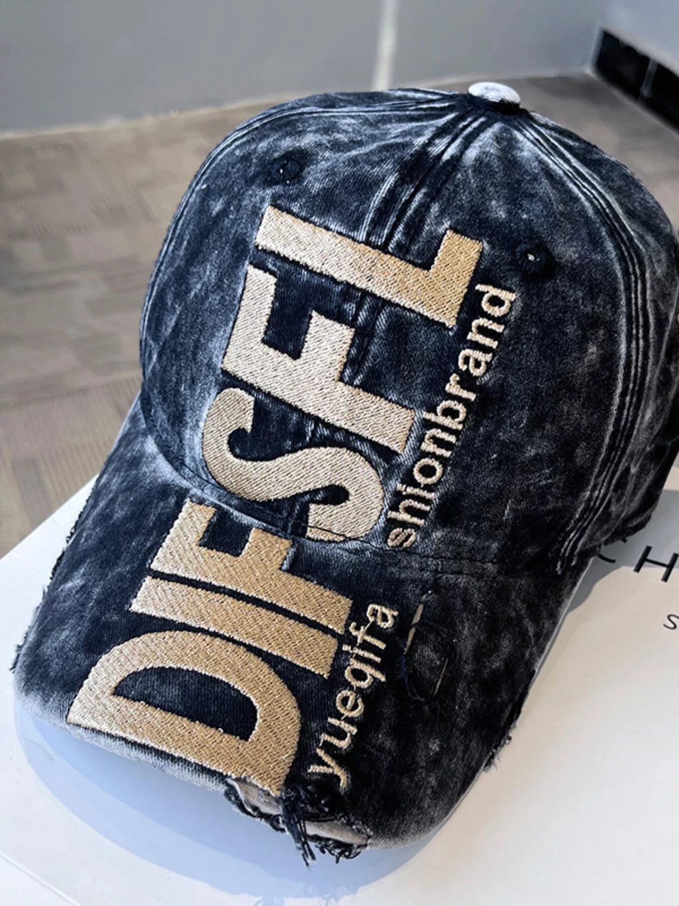 Distressed Embroidered Baseball Cap