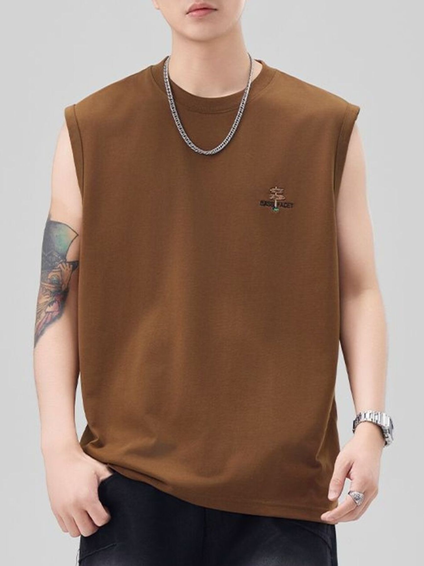 Men's Plus Size Round Neck Tank