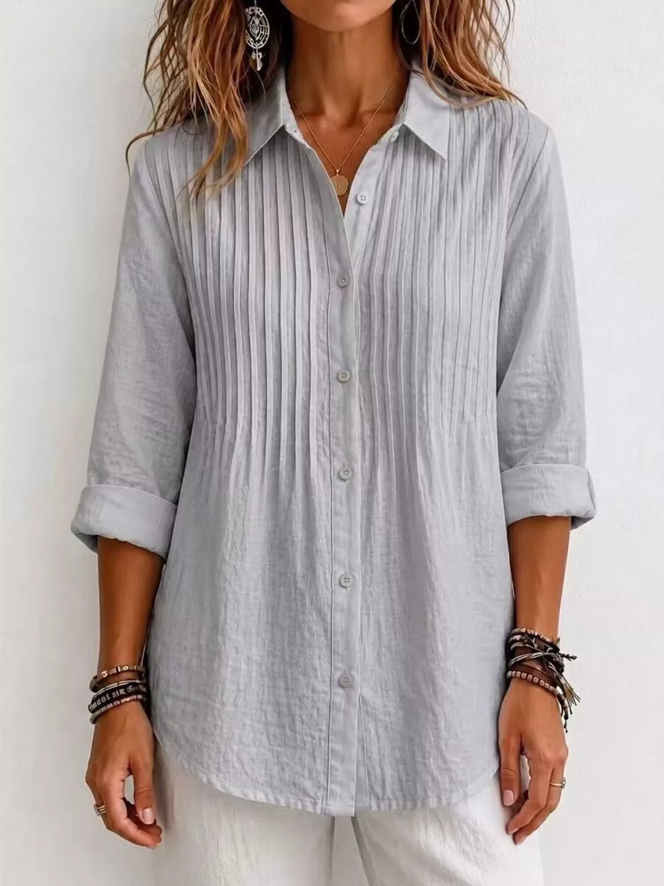 Men's Full Size Button Up Long Sleeve Shirt Plus Size