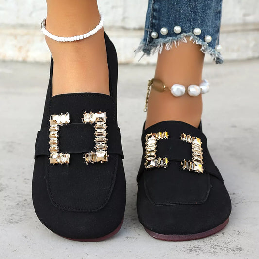 Decor Buckle Round Toe Slip-On