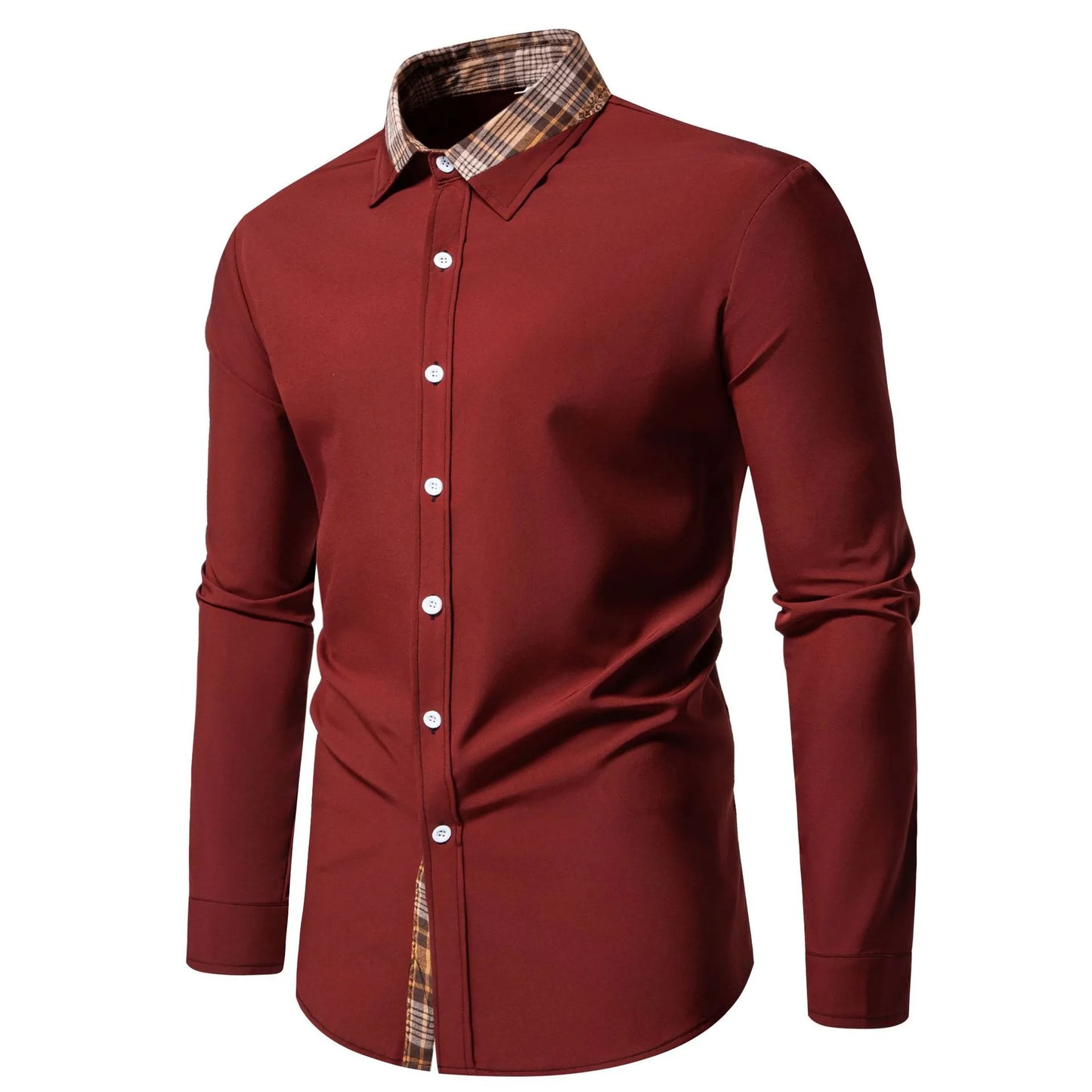 Men's Plus Size Plaid Collar Button Down Shirt