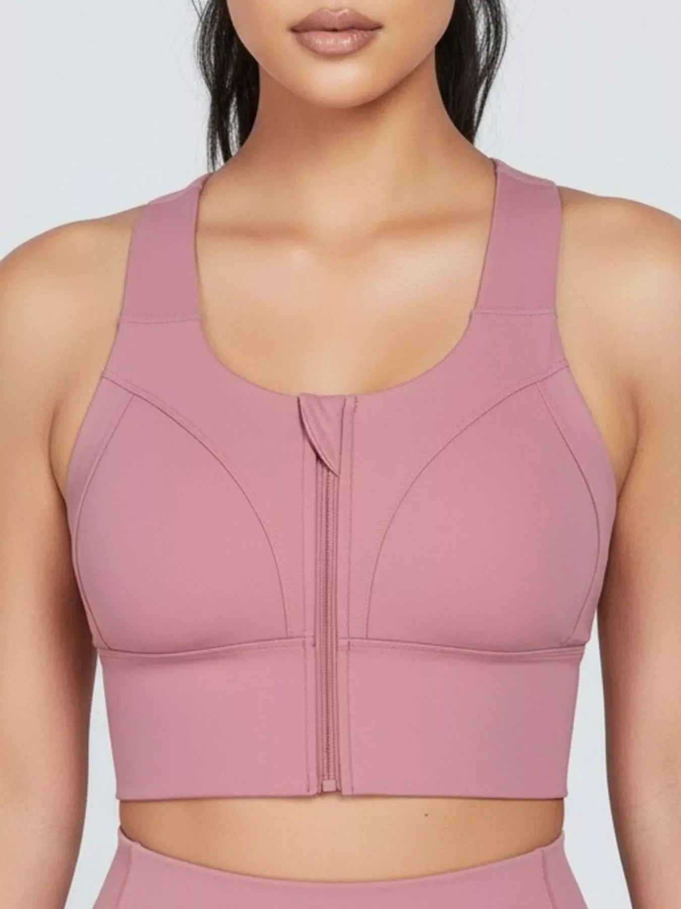 Full Size Front-Zip Active Tank Plus Size