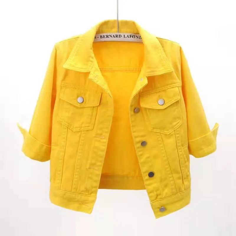 Full Size Cropped  Denim Jacket Plus Size