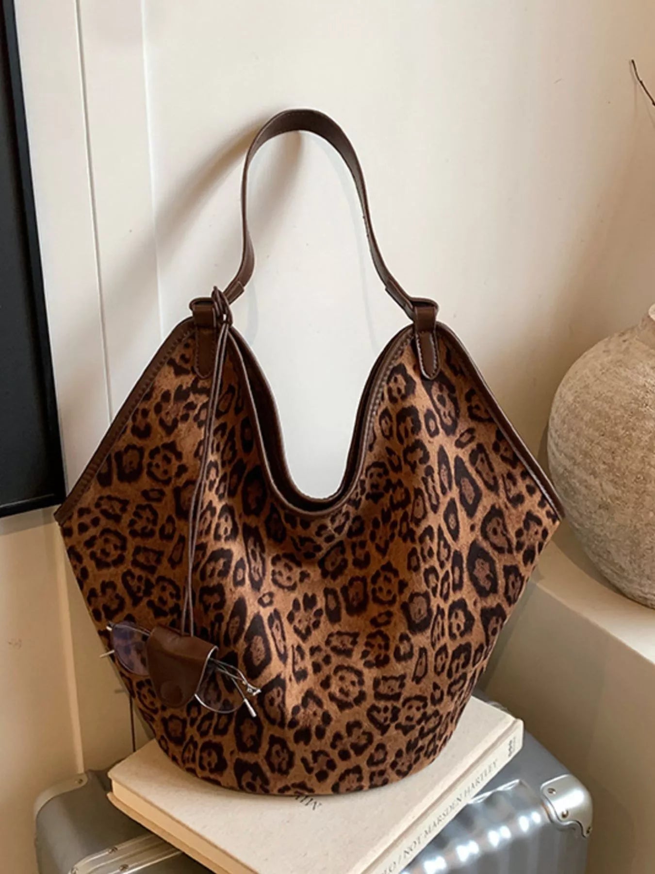 Leopard Print Large Tote Bag