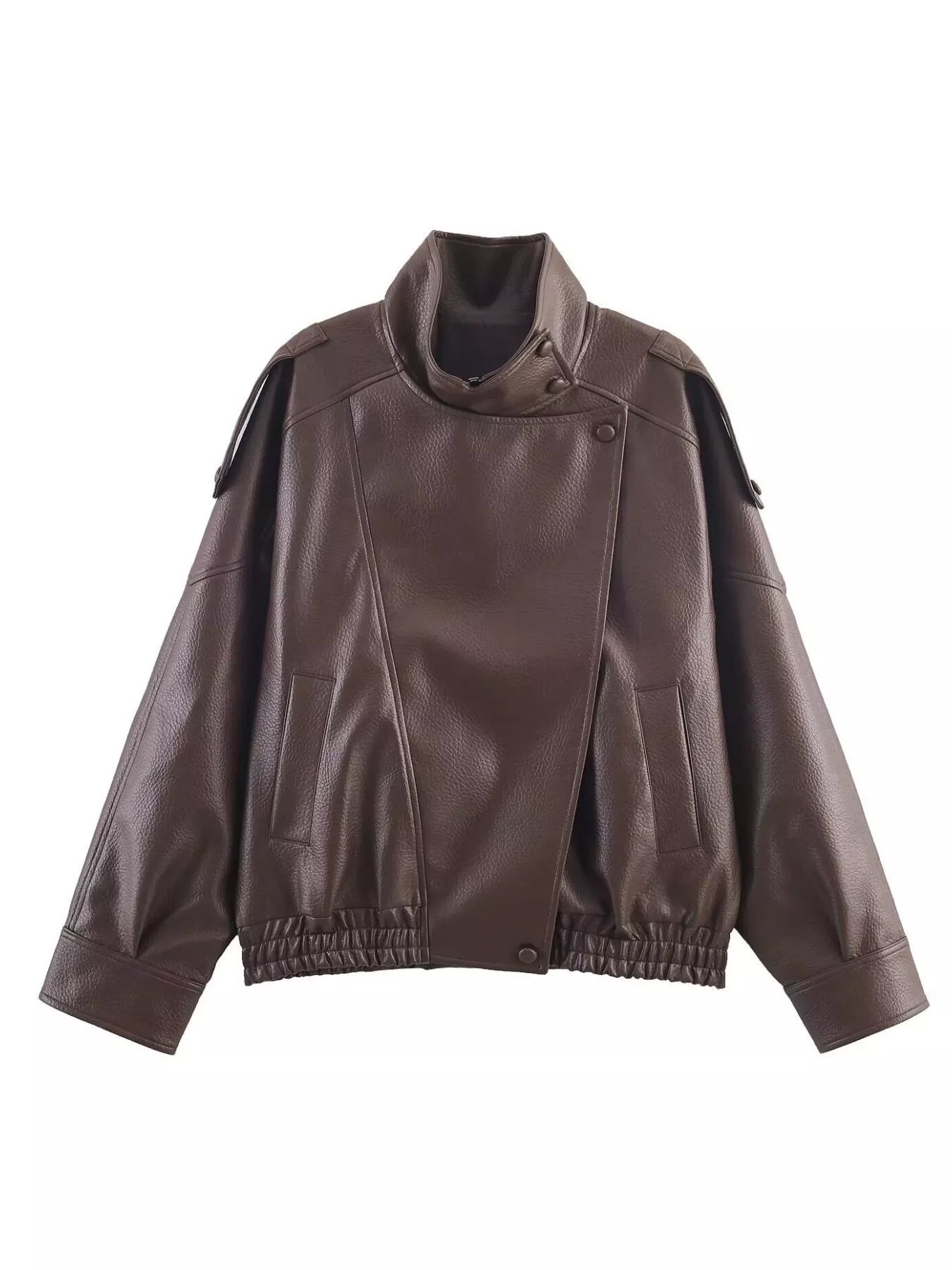 Zip-Up Faux Leather Moto Jacket