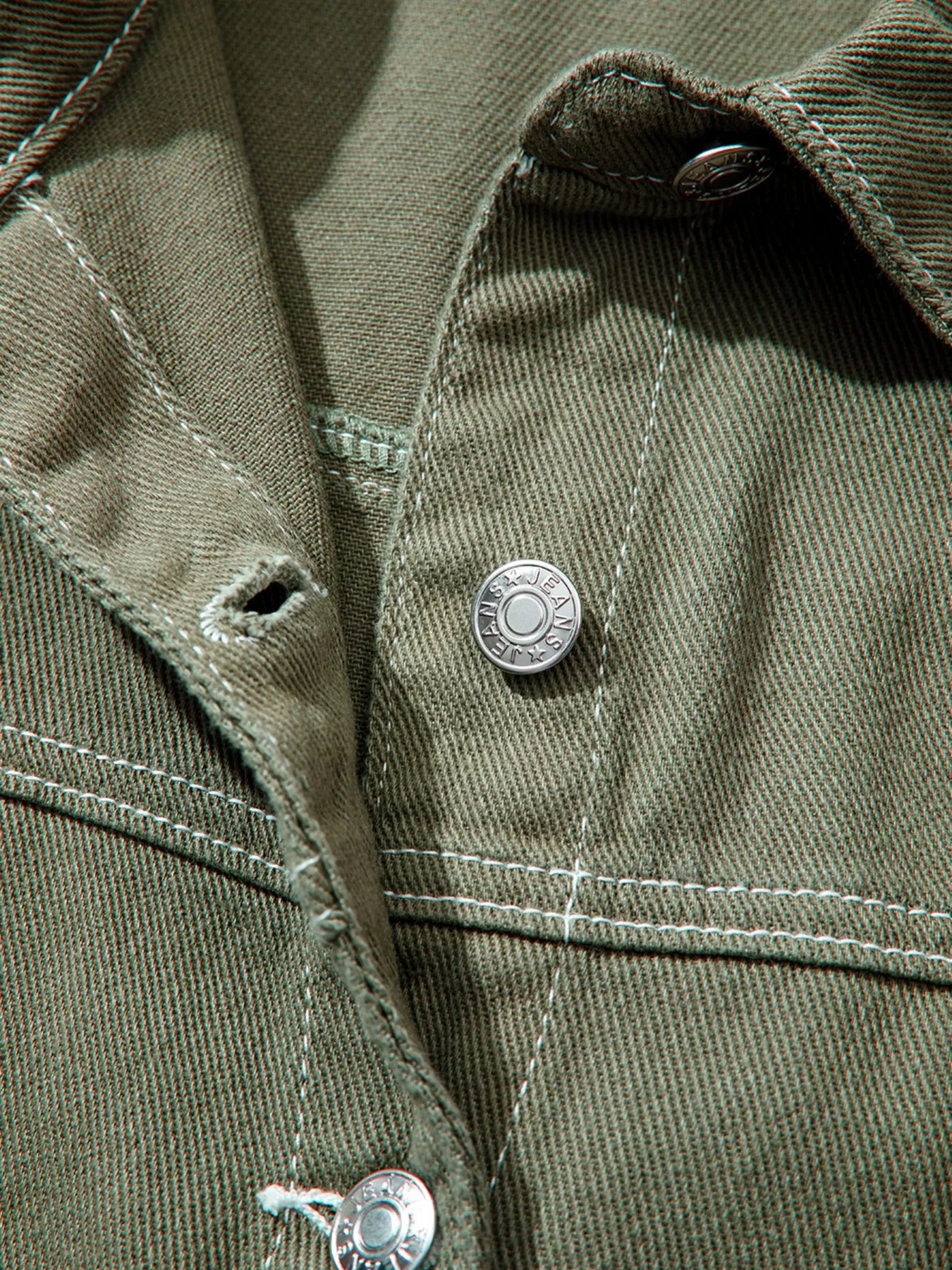 Patched Pocket Collared Button Front Boyfriend Denim Jacket