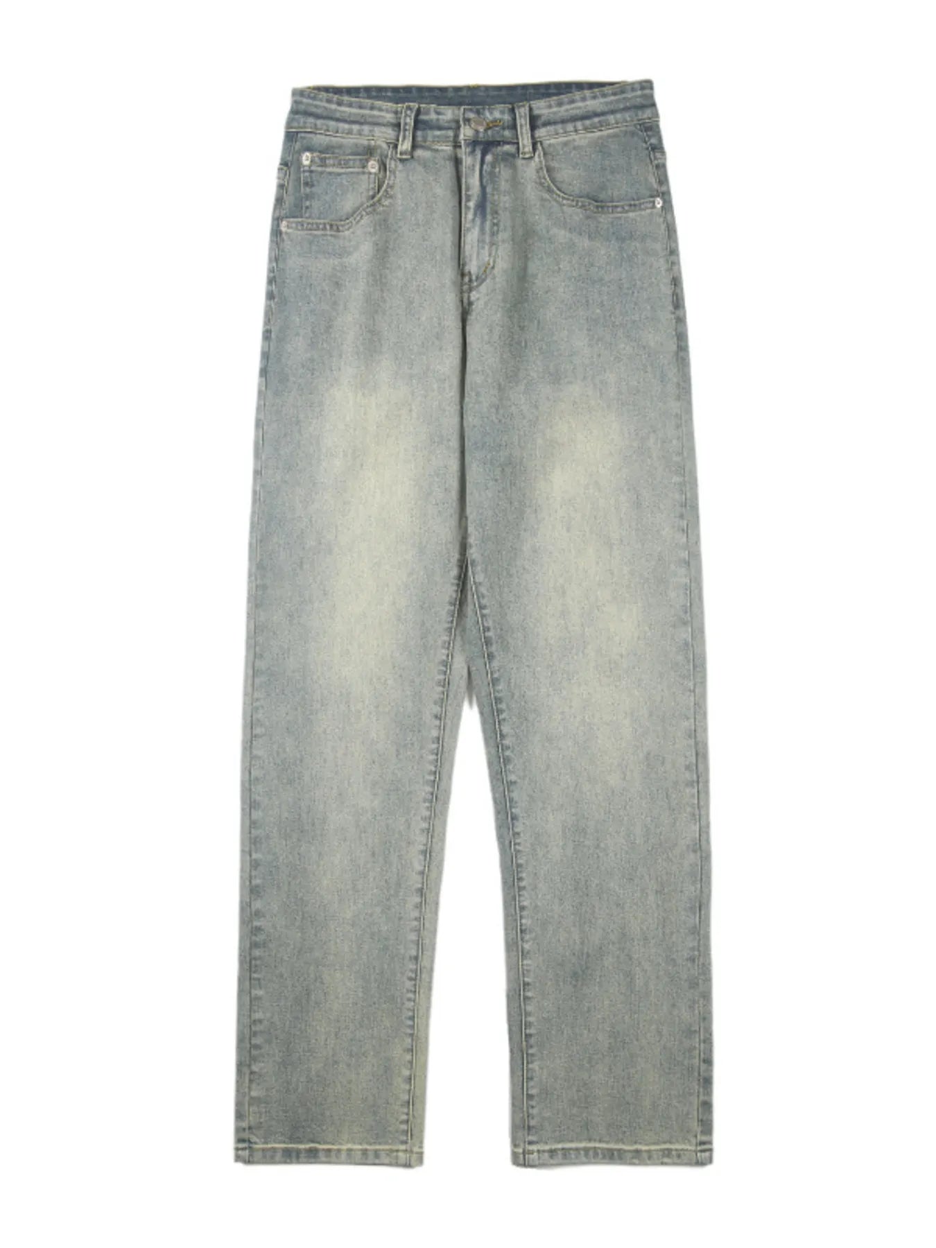 Men's Full Size Vintage Washed Straight Leg Relaxed Fit Jeans Plus Size