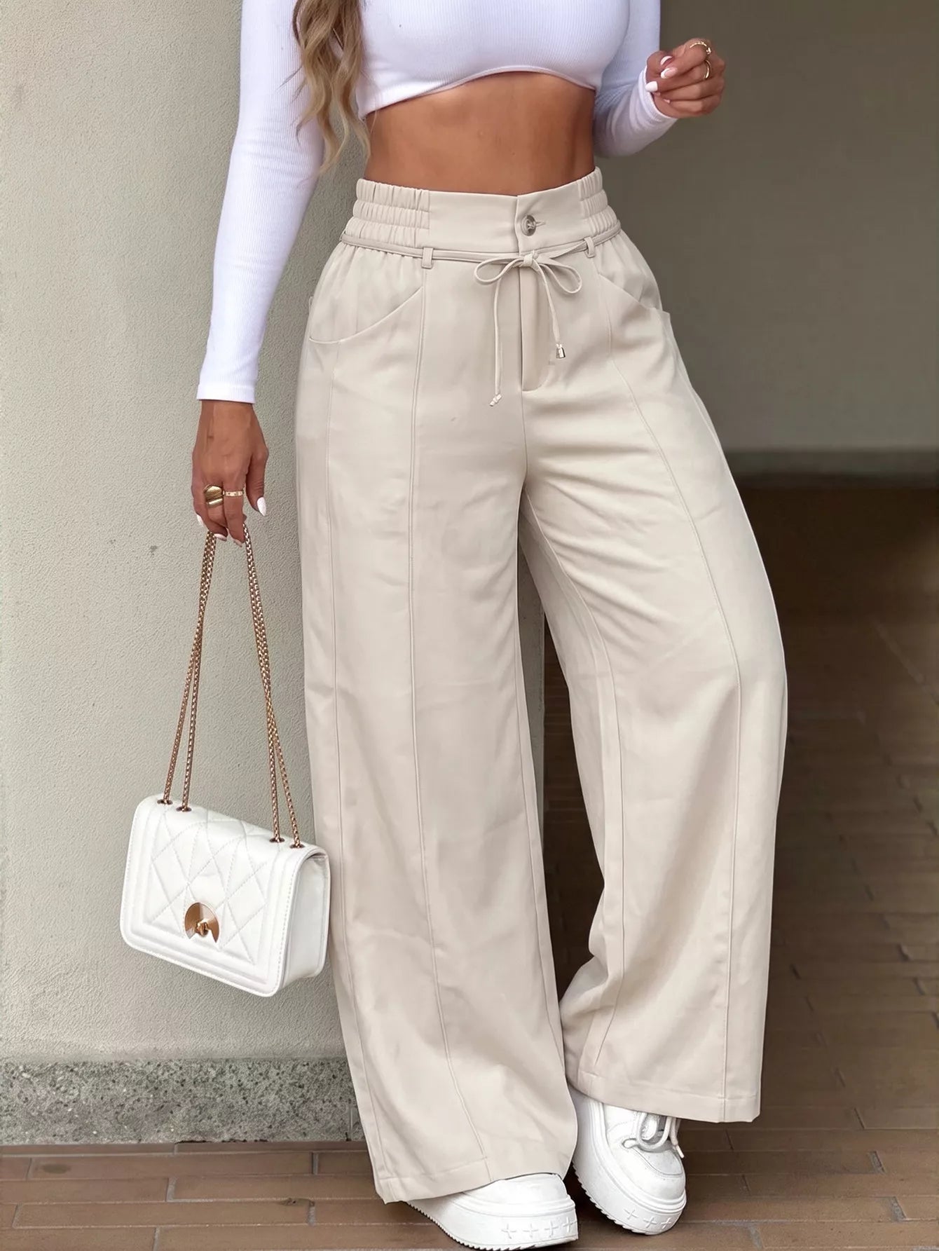 High-Waisted Wide-Leg Pants