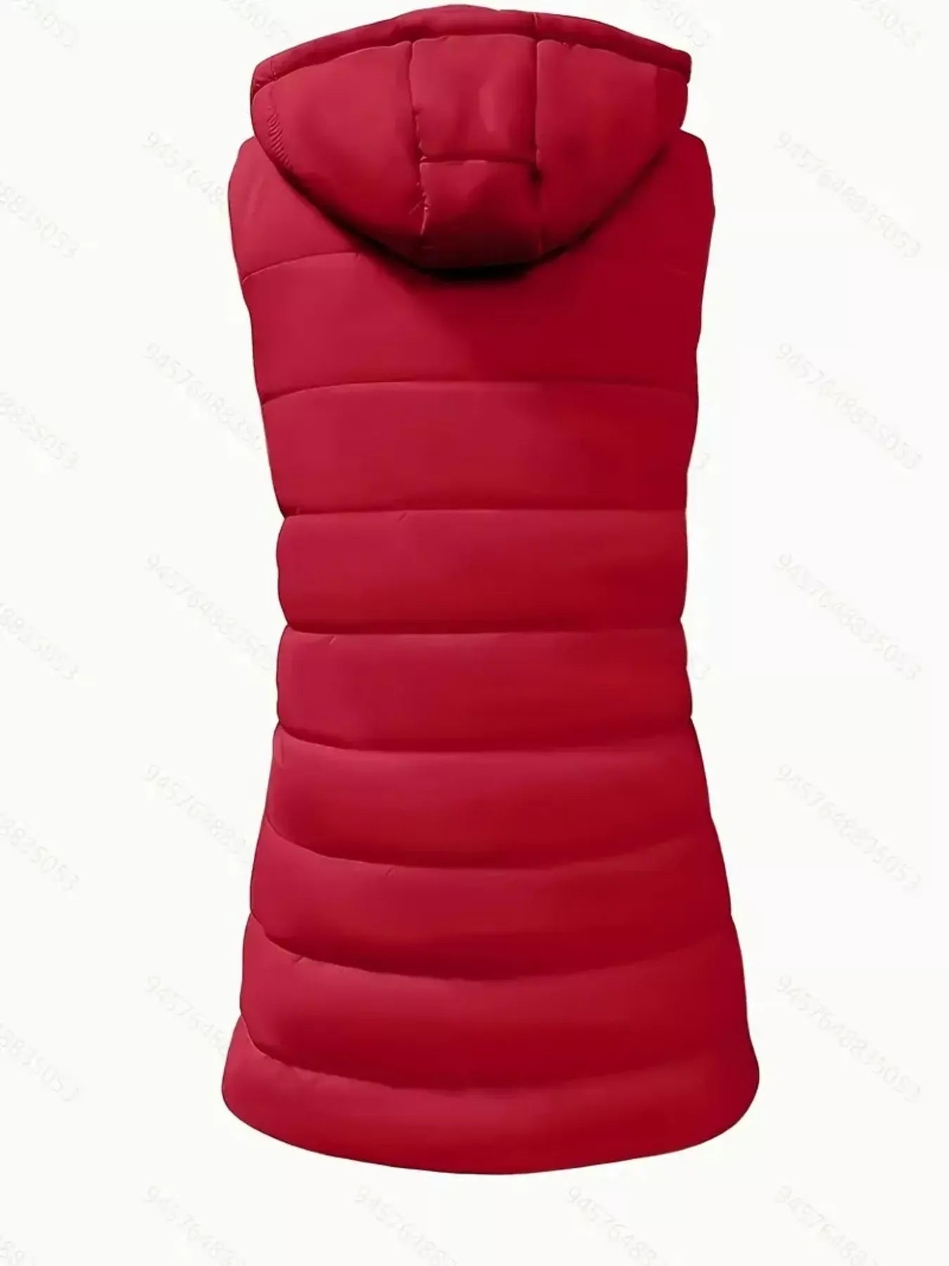 Zip Up Longline Hooded Puffer Vest Coat