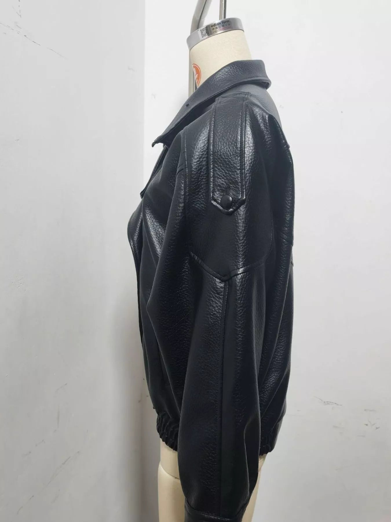Zip-Up Faux Leather Moto Jacket