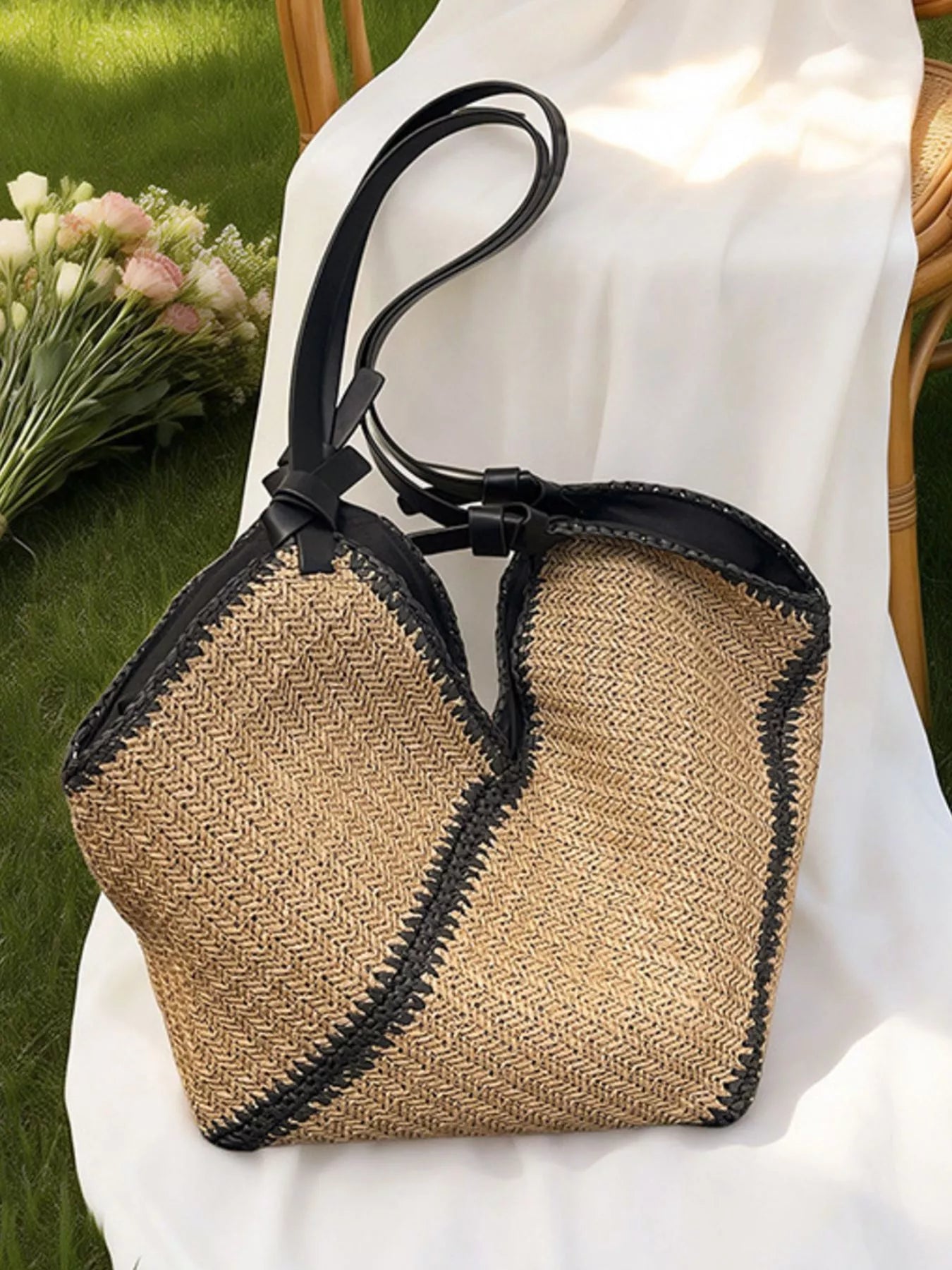 Woven Straw Shoulder Bag