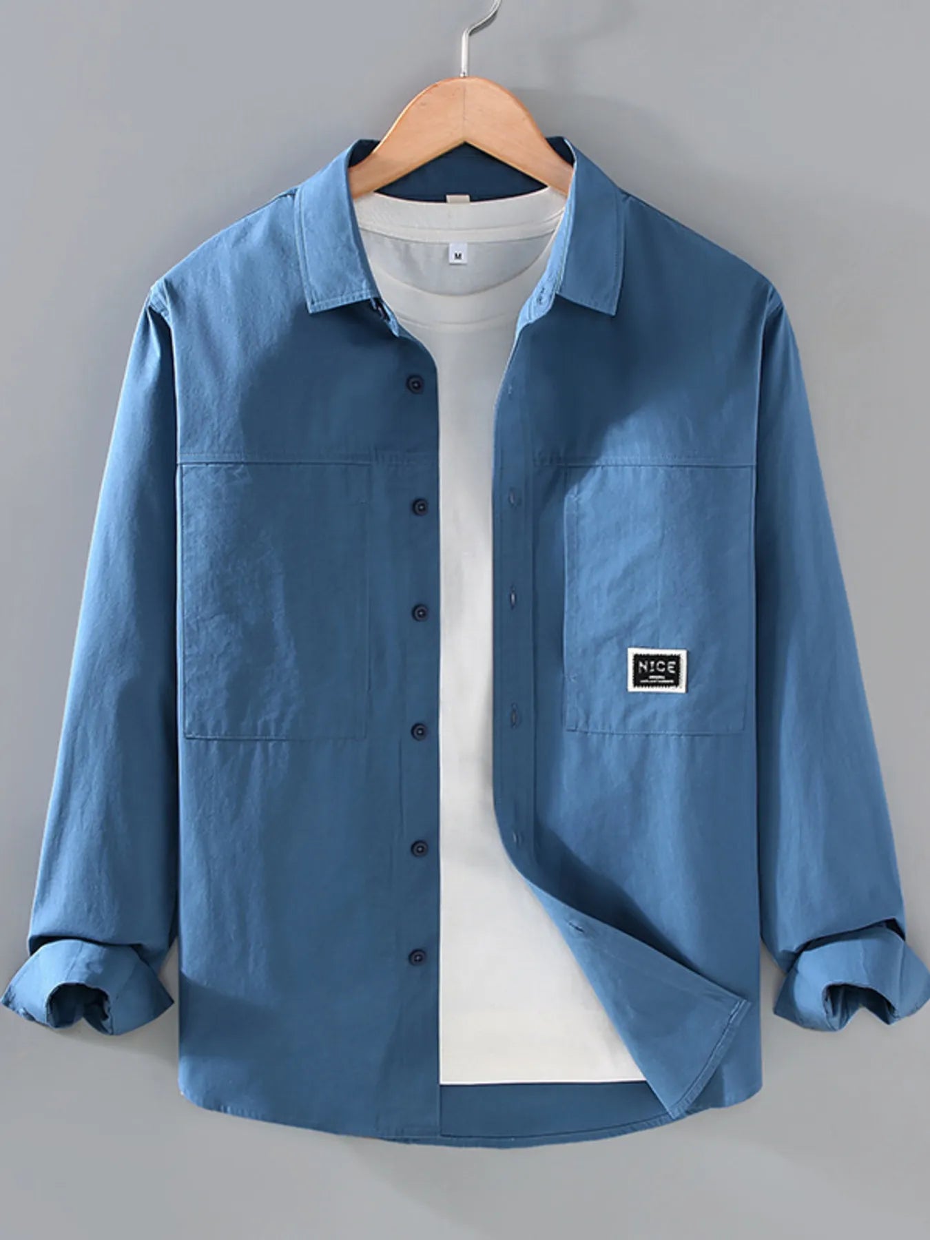 Men's Plus Size Button Up Long Sleeve Shirt