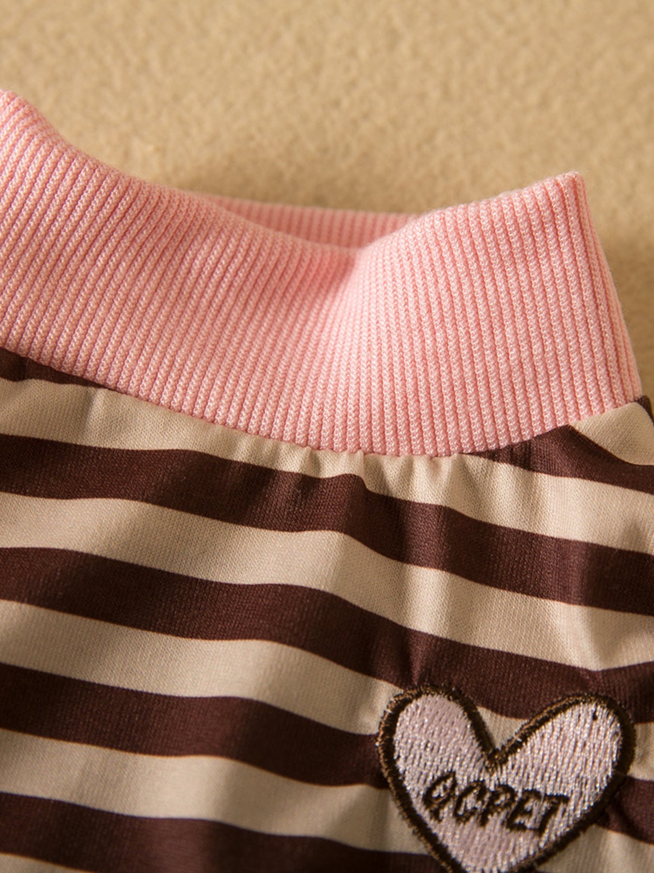 Striped Heart Patch Pet Top