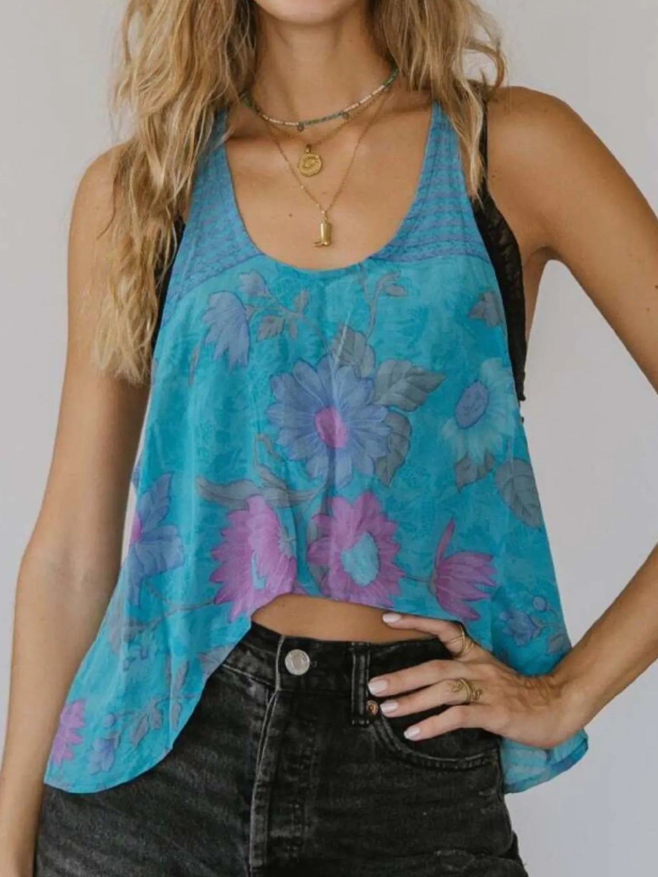Printed Scoop Neck Tank