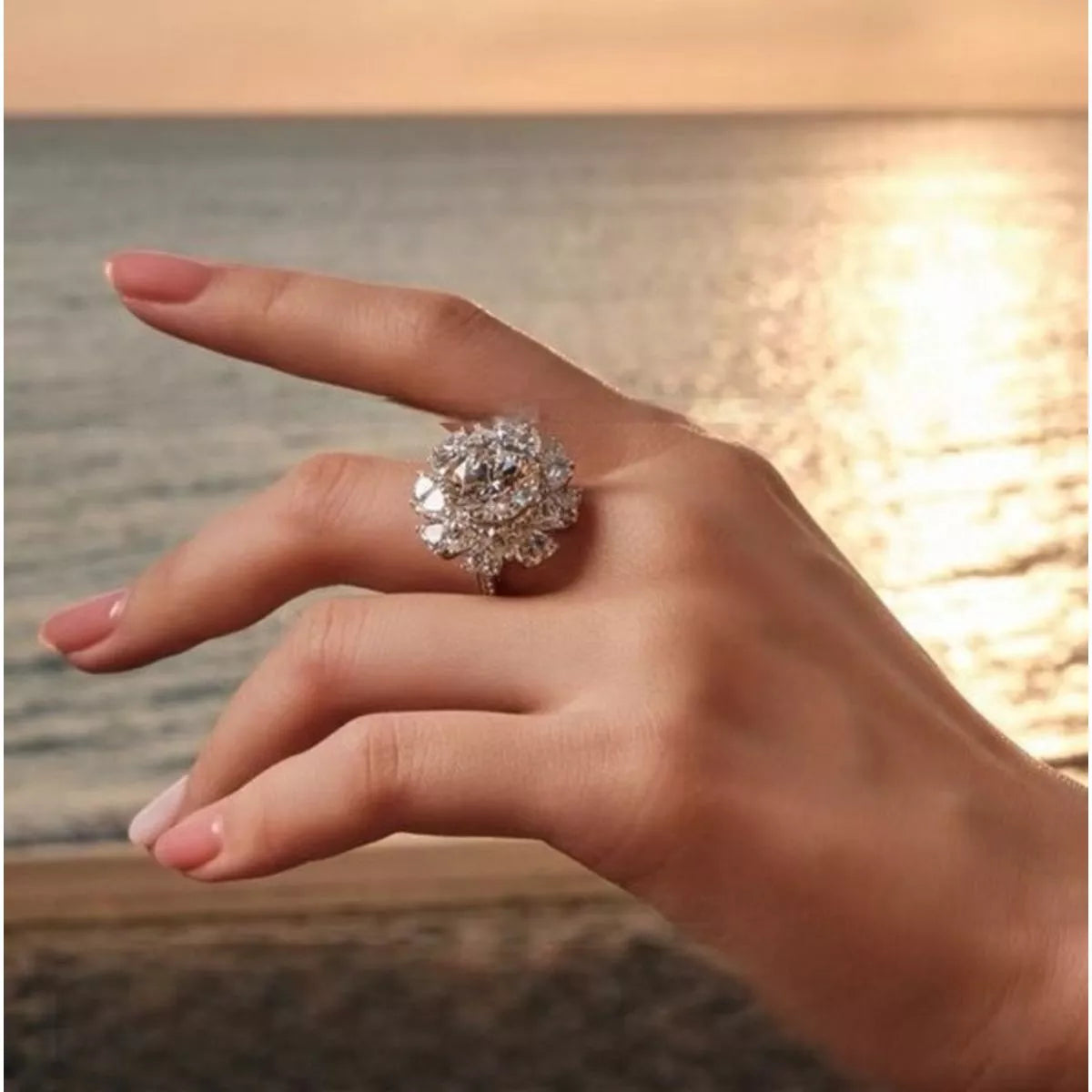 5 Carat 925 Sterling Silver Moissanite Ring