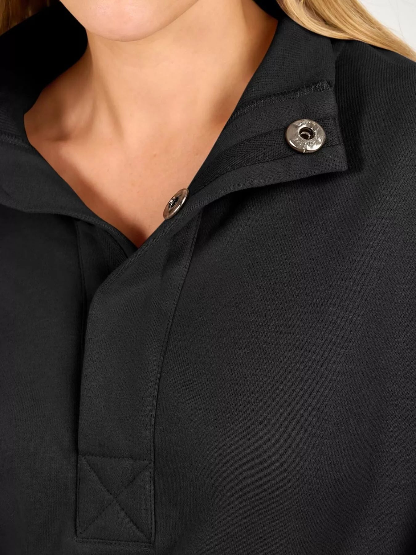 Half Snap Dropped Shoulder Sweatshirt
