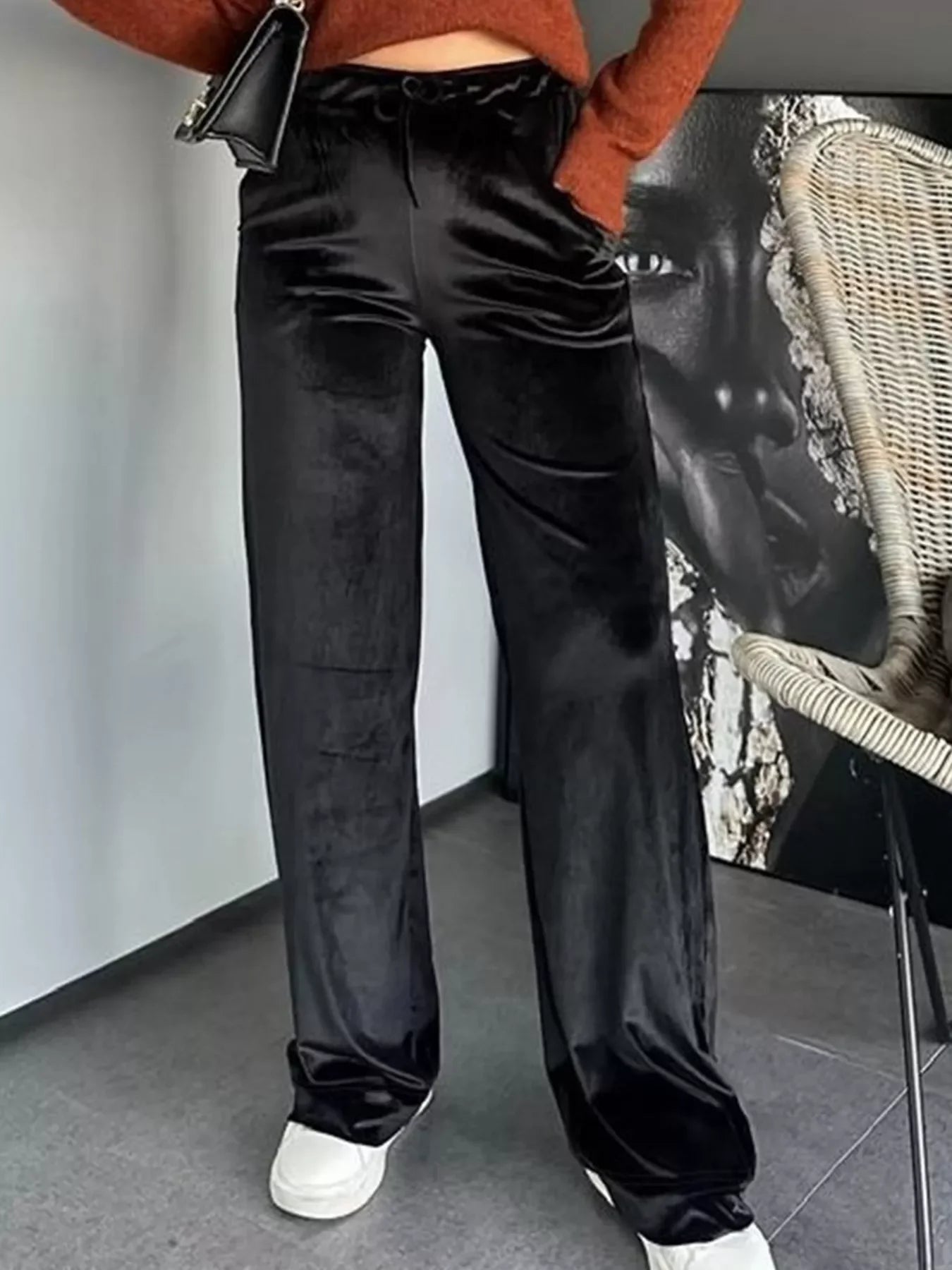 Velvet Wide Leg Pants