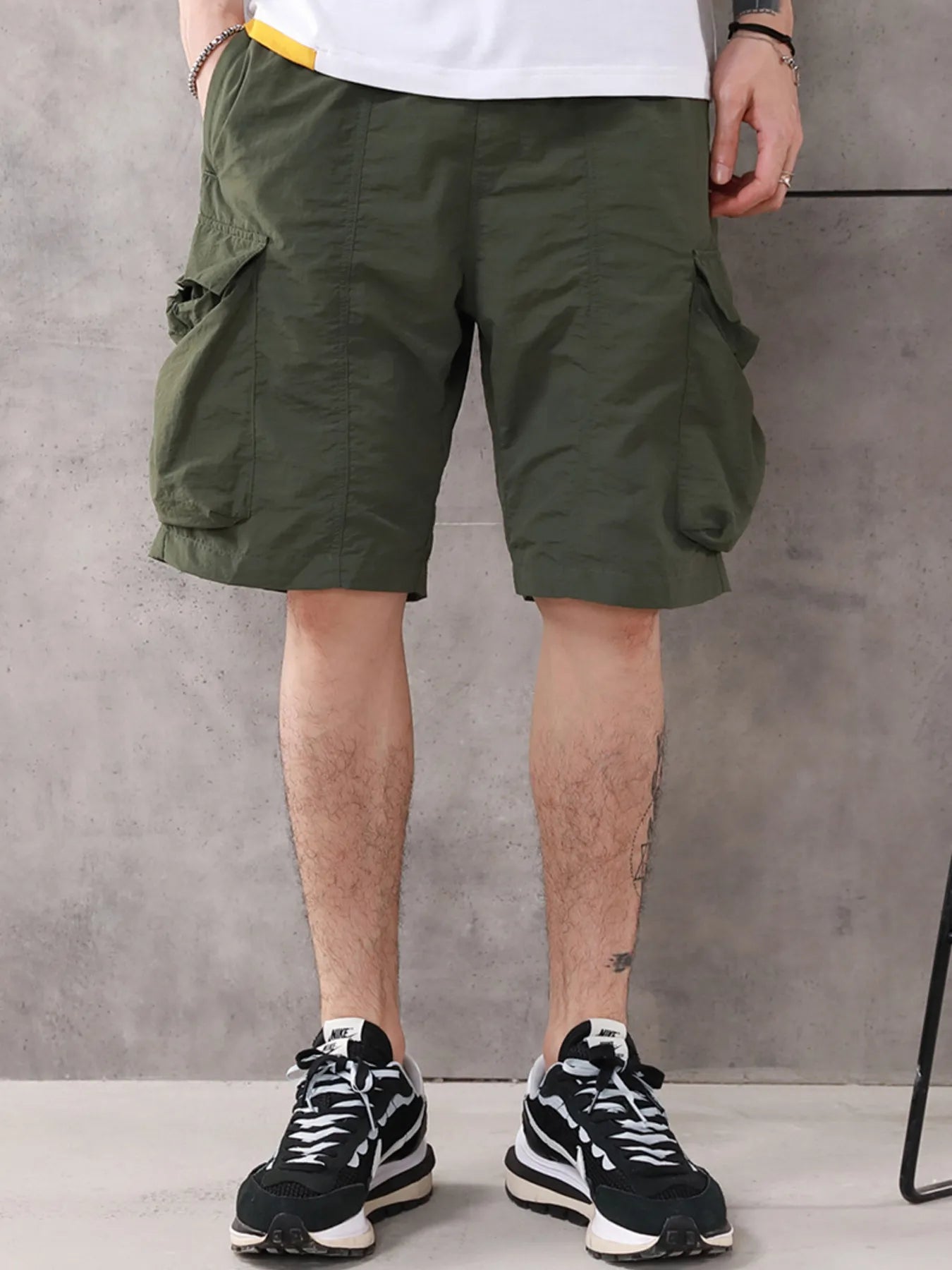 Men's Plus Size Drawstring Cargo Shorts