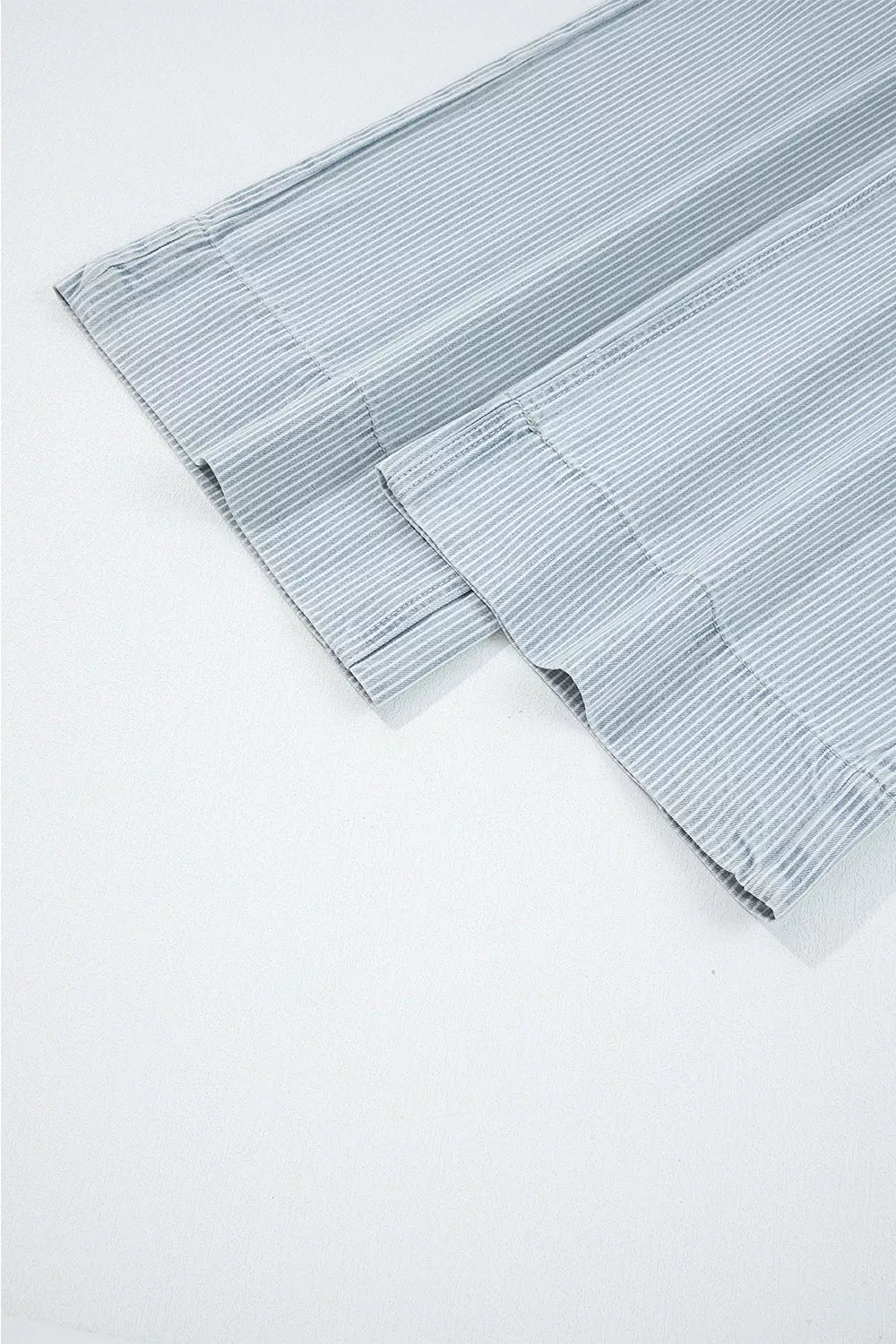 Striped Wide-Leg Cropped Jeans