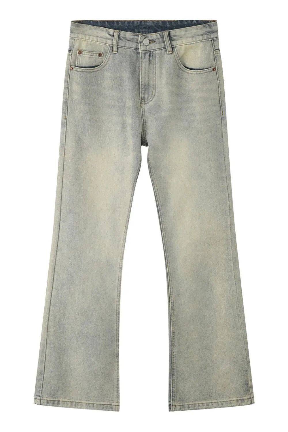 Men's Vintage Wash Straight Leg Jeans with Pockets