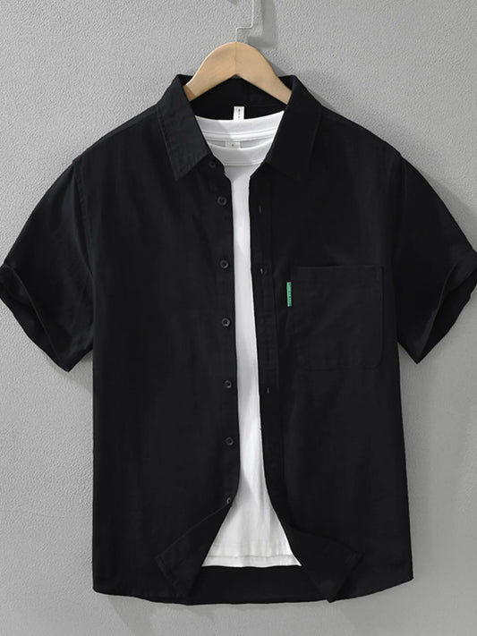 Men's Plus Size Button Up Short Sleeve Shirt