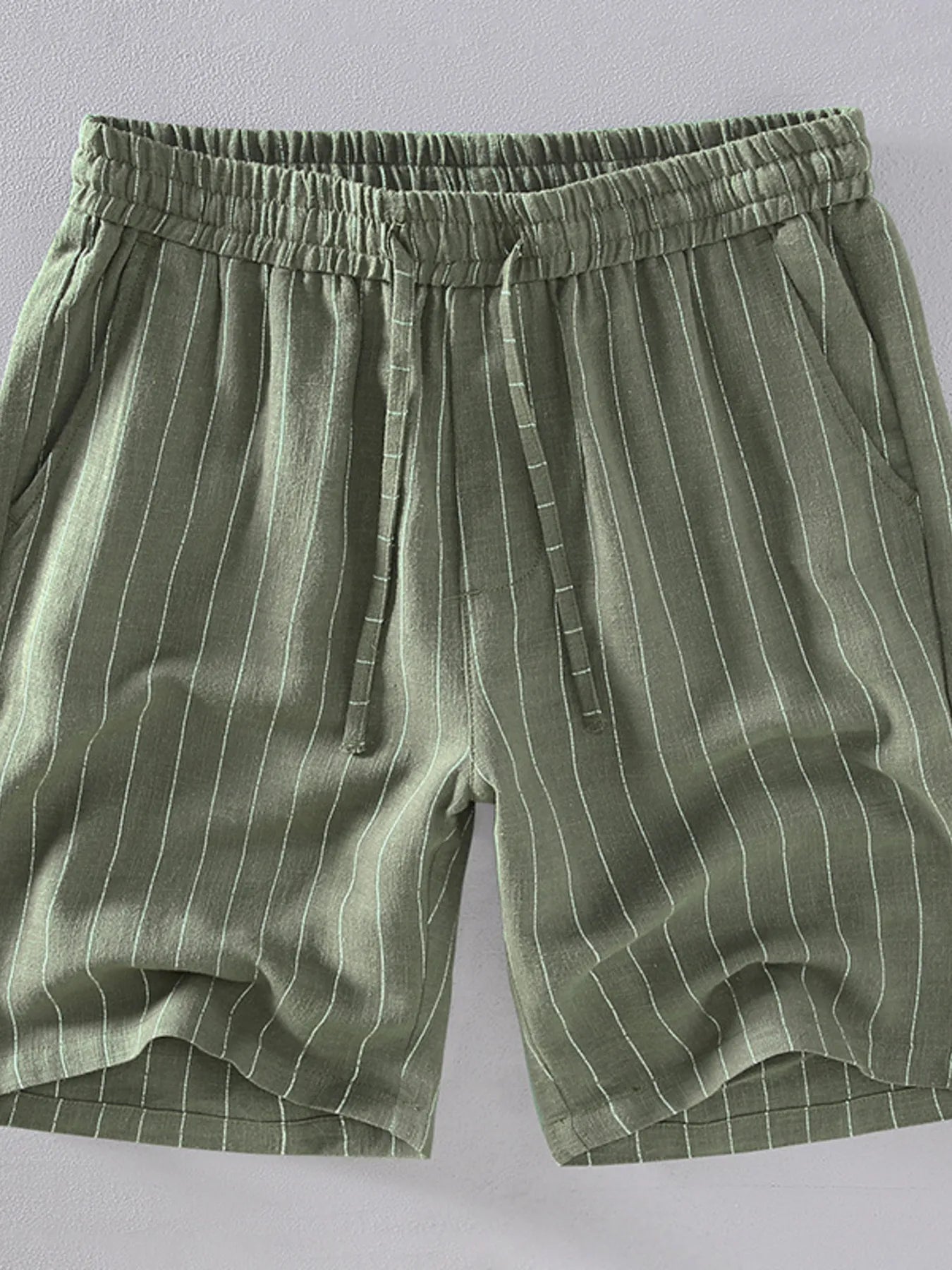 Men's Plus Size Striped Drawstring Shorts
