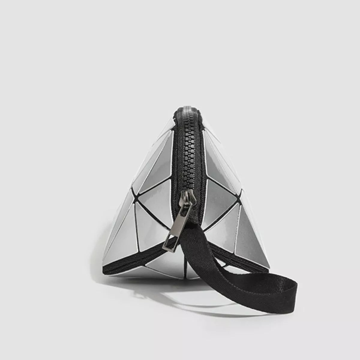 Geometric Leather Wristlet