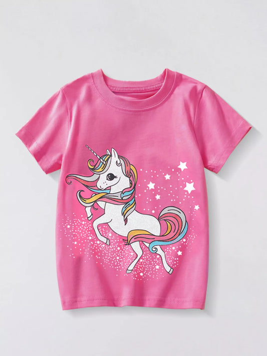 Children's Unicorn Graphic Short Sleeve T-Shirt