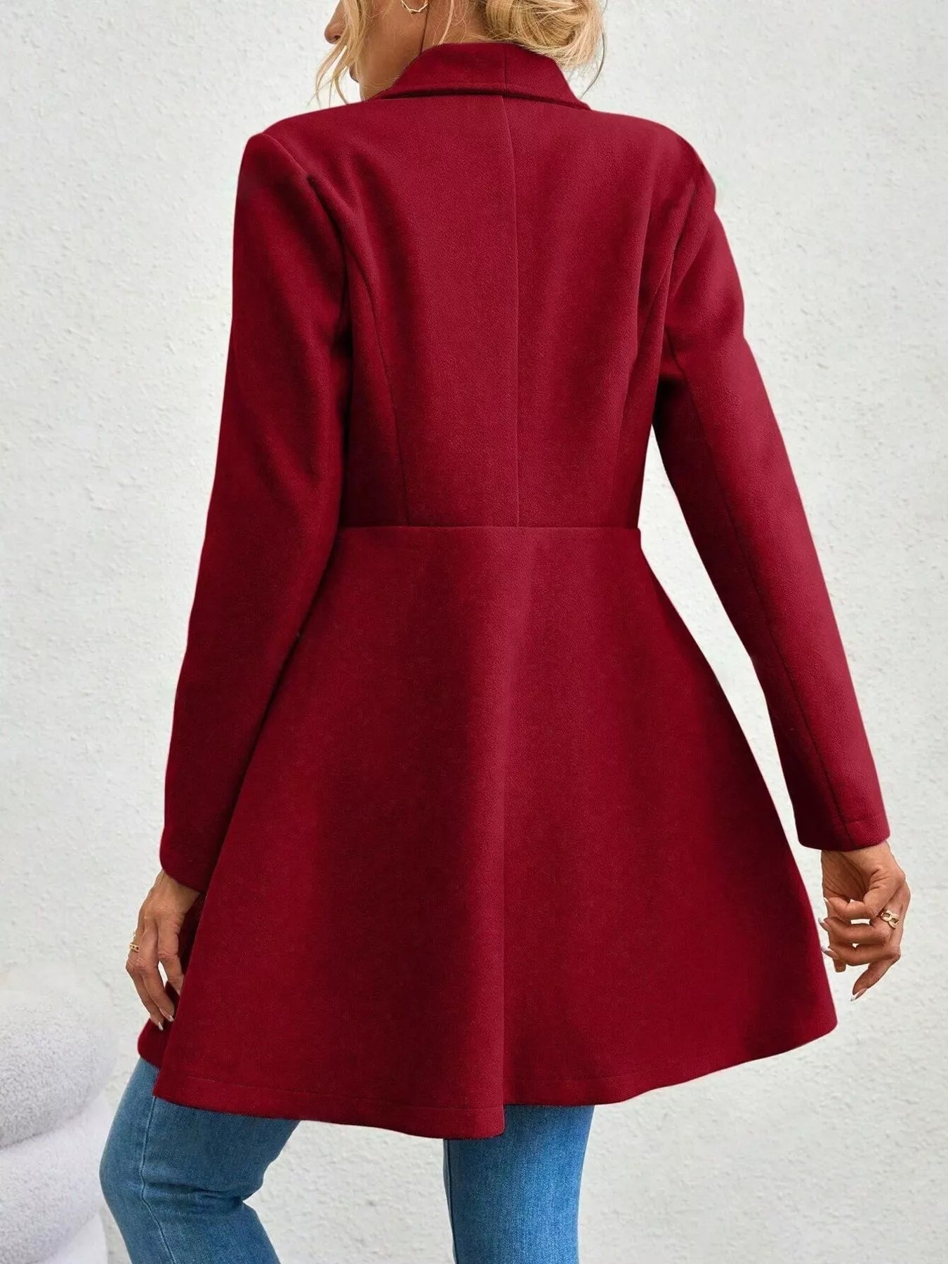 Collared Neck Double Breasted Coat