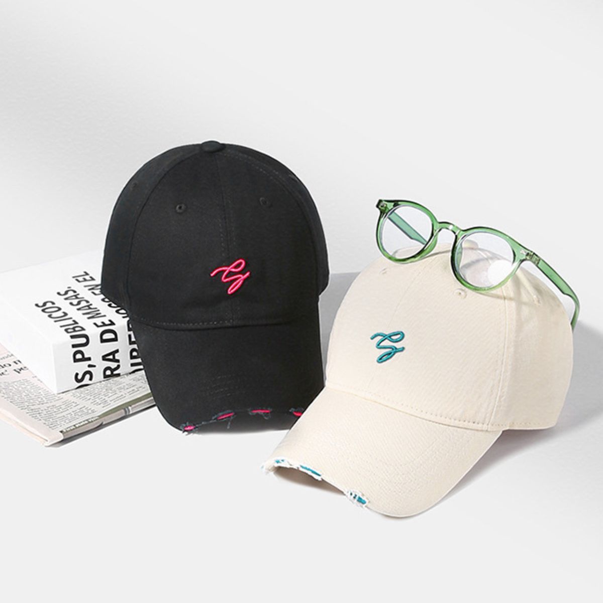Distressed Embroidered Baseball Cap