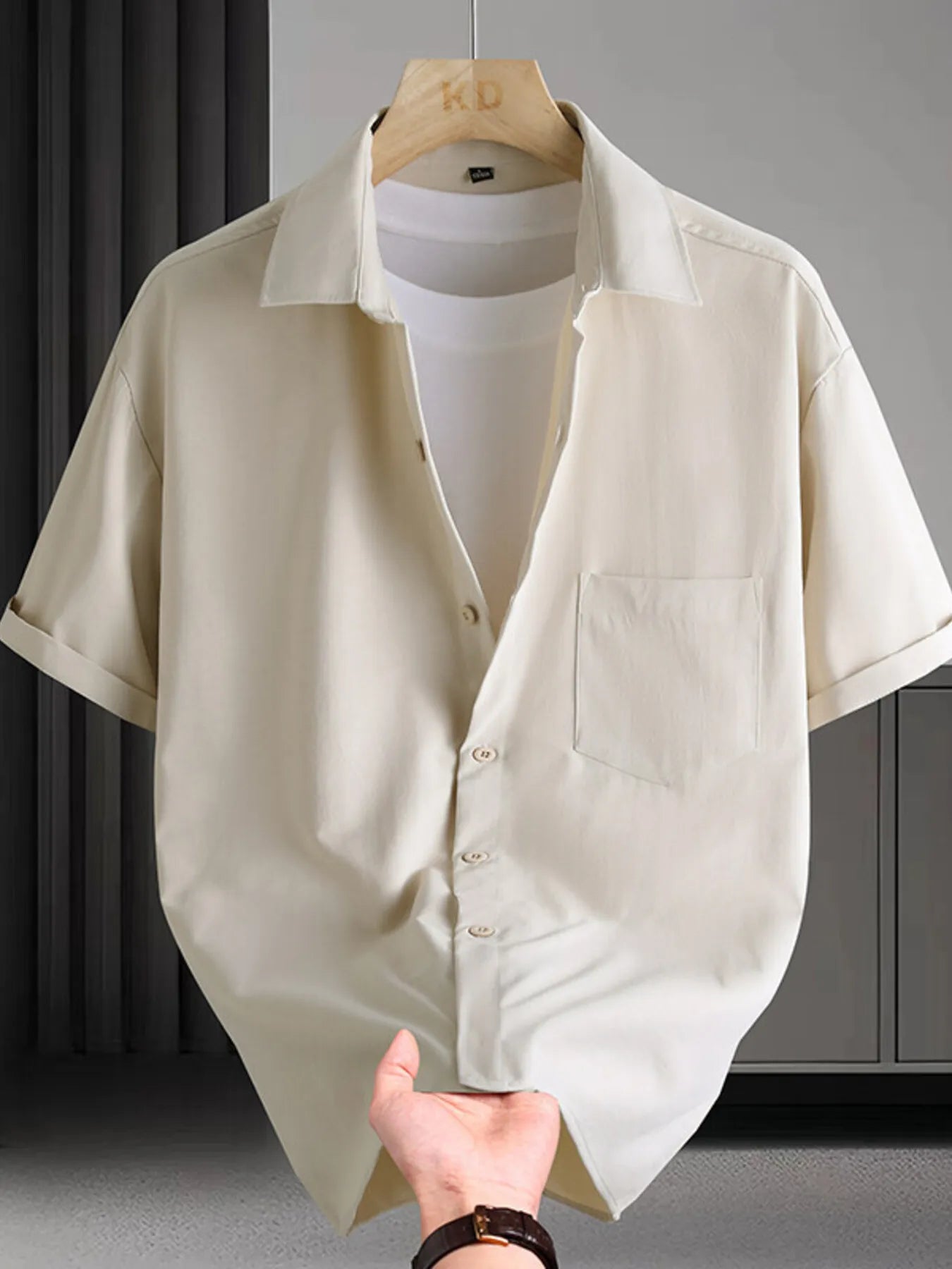 Men's Plus Size Button Up Short Sleeve Shirt