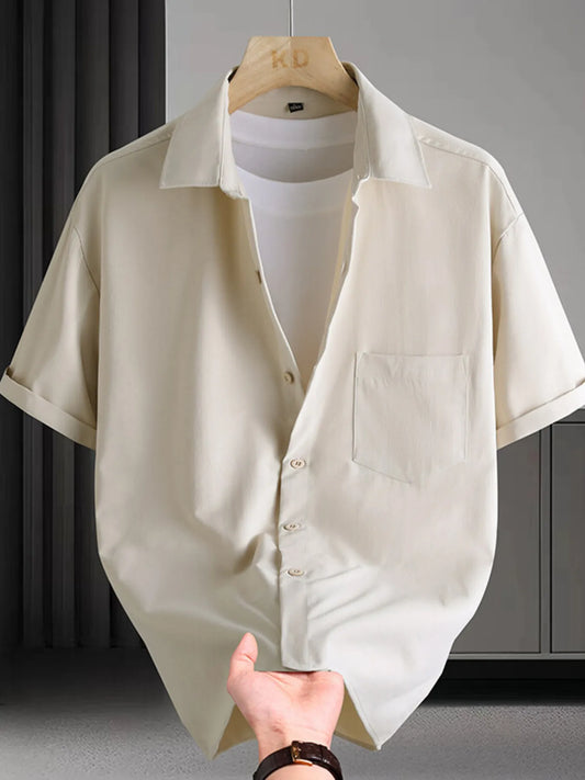 Men's Plus Size Button Up Short Sleeve Shirt