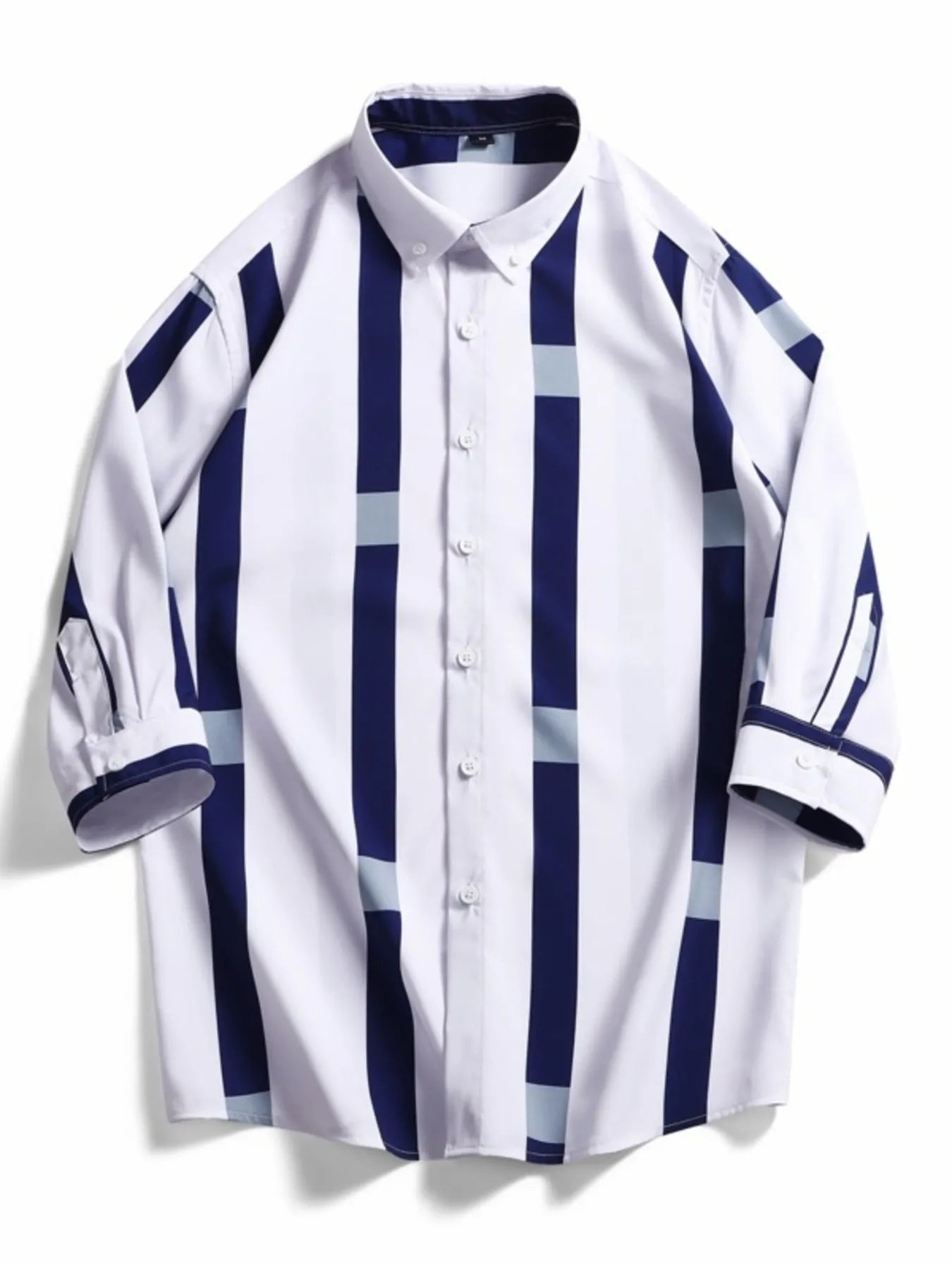 Men's Plus Size Striped Print Casual Shirt
