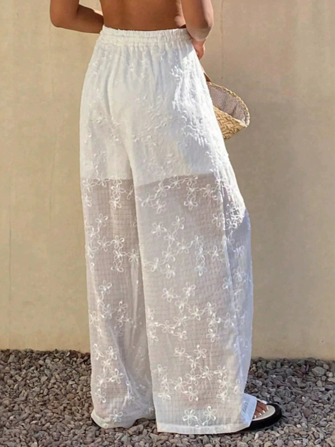 Drawstring Wide-Leg Pants